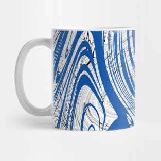 Dark Blue and Black Fluid Art Abstract Digital Painting, made by EndlessEmporium Mug